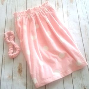 Cozy Pink Fleece Polka Dot Cover Up